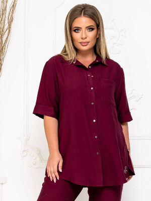 Купить Льняная рубашка большого размера LINGERIE 170559-1  в Украина в Lingerie.ua - Одяг для дому та відпочинку, Фото 5