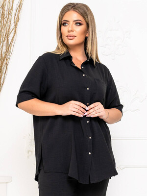 Купить Льняная рубашка большого размера LINGERIE 170559-1  в Украина в Lingerie.ua - Одяг для дому та відпочинку, Фото 8