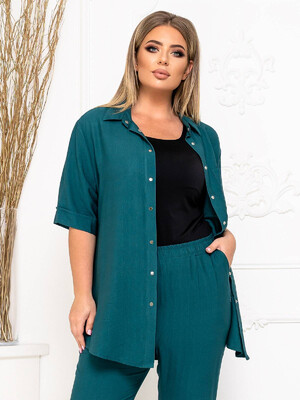 Купить Льняная рубашка большого размера LINGERIE 170559-1  в Украина в Lingerie.ua - Одяг для дому та відпочинку, Фото 9