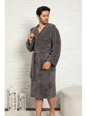Купить Халат из велсофта мужской с капюшоном COCOON F14-5460 в Украина в Lingerie.ua - Одяг для дому та відпочинку, Фото 1