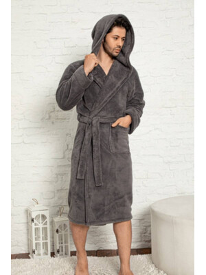 Купить Халат из велсофта мужской с капюшоном COCOON F14-5460 в Украина в Lingerie.ua - Одяг для дому та відпочинку, Фото 4