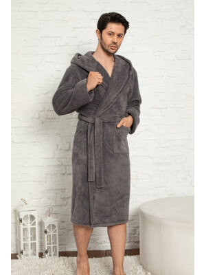 Купить Халат из велсофта мужской с капюшоном COCOON F14-5460 в Украина в Lingerie.ua - Одяг для дому та відпочинку, Фото 7