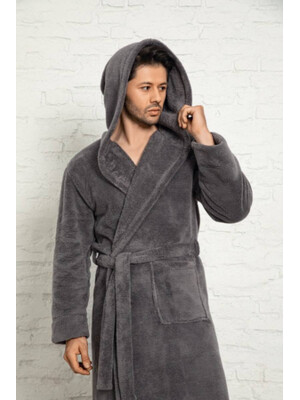 Купить Халат из велсофта мужской с капюшоном COCOON F14-5460 в Украина в Lingerie.ua - Одяг для дому та відпочинку, Фото 8