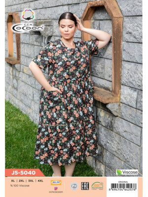 Купить Платье из вискозы женское большого размера COCOON J5-5040 в Украина в Lingerie.ua - Одяг для дому та відпочинку, Фото 2