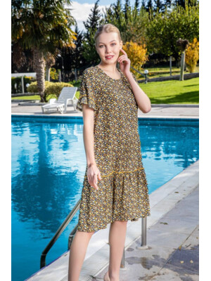 Купить Платье из штапеля летнее с широкой оборкой COCOON J2-2161 в Украина