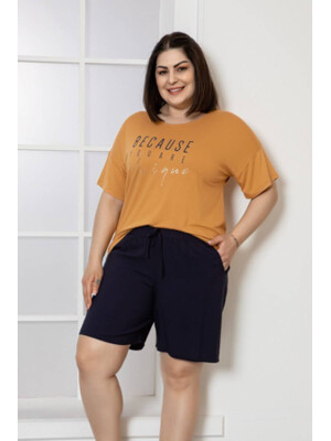 Комплект жіночий великих розмірів COCOON J6-6804 футболка шорти віскоза