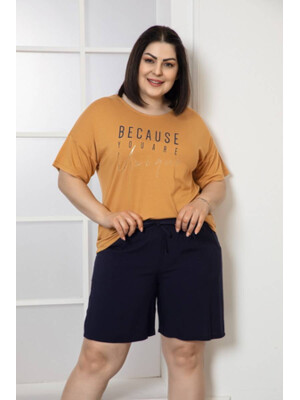 Купить Комплект жіночий великих розмірів COCOON J6-6804 футболка шорти віскоза в Украина в Lingerie.ua - Одяг для дому та відпочинку, Фото 2