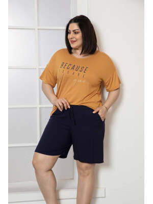 Купить Комплект жіночий великих розмірів COCOON J6-6804 футболка шорти віскоза в Украина в Lingerie.ua - Одяг для дому та відпочинку, Фото 3