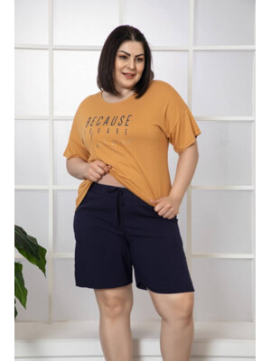 Купить Комплект жіночий великих розмірів COCOON J6-6804 футболка шорти віскоза в Украина в Lingerie.ua - Одяг для дому та відпочинку, Фото 5