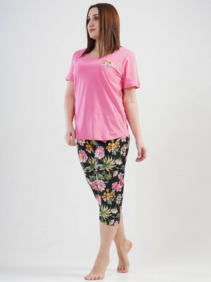 Купить Хлопковый комплект большого размера с капри VIENETTA 2011040080 в Украина в Lingerie.ua - Одяг для дому та відпочинку, Фото 1