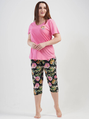 Купить Хлопковый комплект большого размера с капри VIENETTA 2011040080 в Украина в Lingerie.ua - Одяг для дому та відпочинку, Фото 3