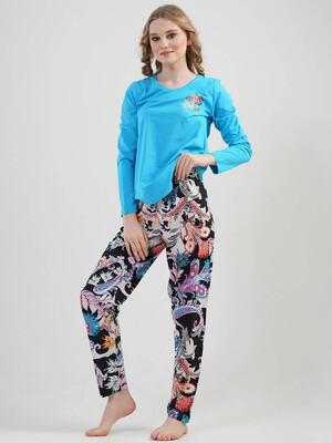 Купить Хлопковый комплект женский с длинным рукавом VIENETTA 1121320229 в Украина в Lingerie.ua - Одяг для дому та відпочинку, Фото 2