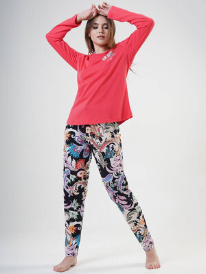 Купить Хлопковый комплект женский с длинным рукавом VIENETTA 1121320229 в Украина в Lingerie.ua - Одяг для дому та відпочинку, Фото 3