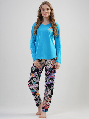 Купить Хлопковый комплект женский с длинным рукавом VIENETTA 1121320229 в Украина в Lingerie.ua - Одяг для дому та відпочинку, Фото 4