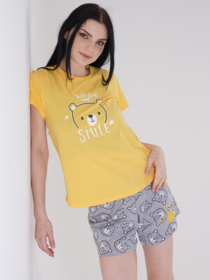 Купить Хлопковая пижама с шортами VIENETTA 2115162923 в Украина в Lingerie.ua - Одяг для дому та відпочинку, Фото 3