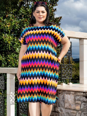 Купить Платье женское из вискозы с ярким принтом COCOON K2-2658 в Украина