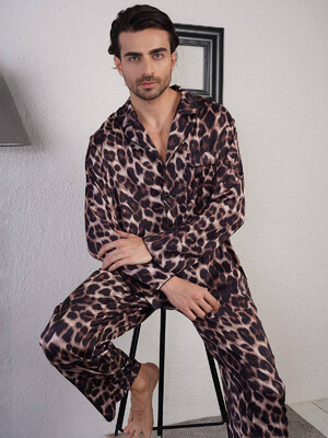 Купить Шелковая пижама с леопардовым принтом VIENETTA MAN 1611920000 в Украина в Lingerie.ua - Одяг для дому та відпочинку, Фото 1