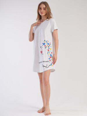 Купить Хлопковая туника с коротким рукавом VIENETTA 2112590000 в Украина в Lingerie.ua - Одяг для дому та відпочинку, Видео