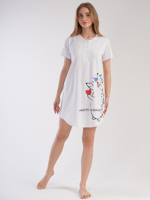 Купить Хлопковая туника с коротким рукавом VIENETTA 2112590000 в Украина в Lingerie.ua - Одяг для дому та відпочинку, Фото 4