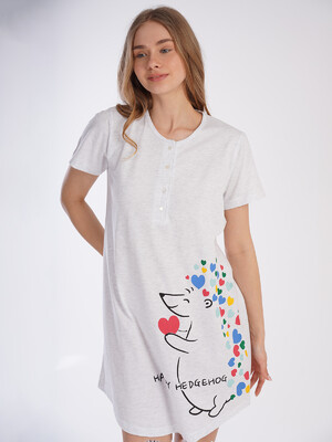 Купить Хлопковая туника с коротким рукавом VIENETTA 2112590000 в Украина в Lingerie.ua - Одяг для дому та відпочинку, Фото 5