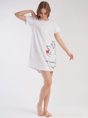 Купить Хлопковая туника с коротким рукавом VIENETTA 2112590000 в Украина в Lingerie.ua - Одяг для дому та відпочинку, Фото 8