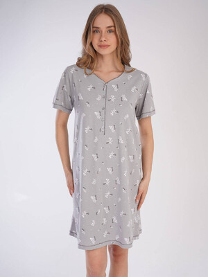 Купить Трикотажная ночная сорочка с коротким рукавом VIENETTA 2123540555 в Украина в Lingerie.ua - Одяг для дому та відпочинку, Фото 1