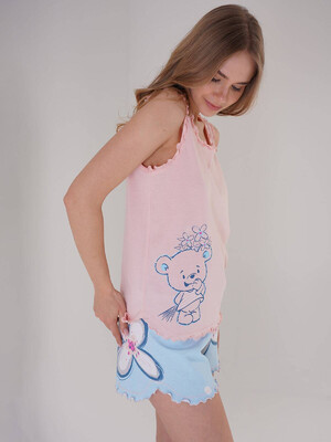 Купить Хлопковая пижама из майки и шорт VIENETTA 2114461507 в Украина в Lingerie.ua - Одяг для дому та відпочинку, Фото 4