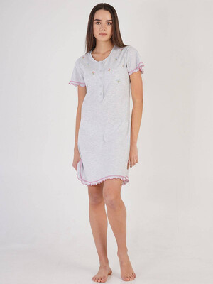Хлопковая ночная сорочка на пуговицах VIENETTA 3020010000