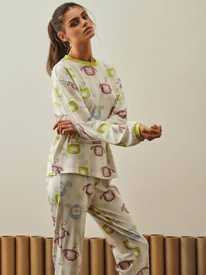 Купить Хлопковая пижама с длинным рукавом и брюками HAYS 27212 в Украина в Lingerie.ua - Одяг для дому та відпочинку, Фото 3