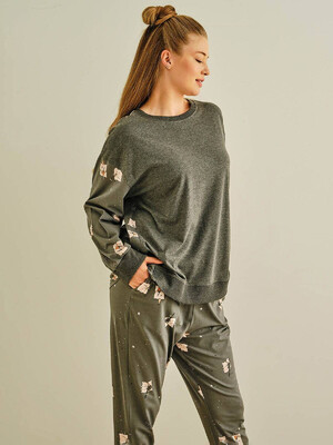 Купить Хлопковая пижама с длинным рукавом и брюками HAYS 27402  в Украина в Lingerie.ua - Одяг для дому та відпочинку, Фото 2