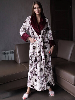 Купить Теплый халат из велсофта большие размеры LINGERIE 170281 в Украина в Lingerie.ua - Одяг для дому та відпочинку, Фото 9
