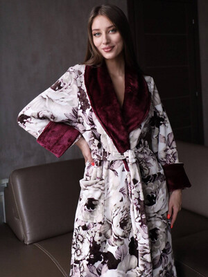 Купить Теплый халат из велсофта большие размеры LINGERIE 170281 в Украина в Lingerie.ua - Одяг для дому та відпочинку, Фото 8