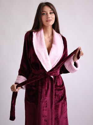 Купить Теплый халат из велсофта большие размеры LINGERIE 170281 в Украина в Lingerie.ua - Одяг для дому та відпочинку, Фото 7