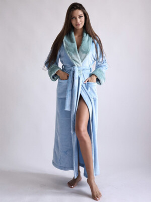 Купить Теплый халат из велсофта большие размеры LINGERIE 170281 в Украина в Lingerie.ua - Одяг для дому та відпочинку, Фото 5