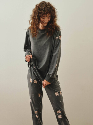 Купить Хлопковая пижама с длинным рукавом и брюками HAYS 27257 в Украина в Lingerie.ua - Одяг для дому та відпочинку, Фото 2