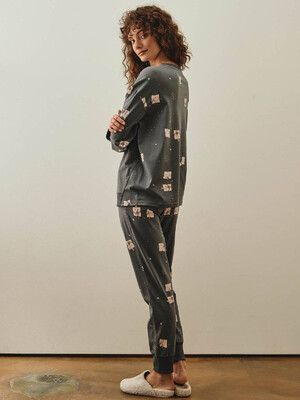 Купить Хлопковая пижама с длинным рукавом и брюками HAYS 27257 в Украина в Lingerie.ua - Одяг для дому та відпочинку, Фото 3