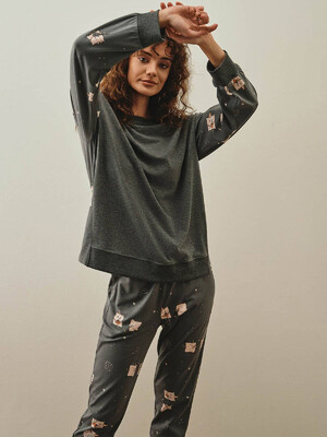 Купить Хлопковая пижама с длинным рукавом и брюками HAYS 27257 в Украина в Lingerie.ua - Одяг для дому та відпочинку, Фото 4