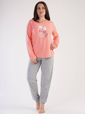 Купить Хлопковая пижама с длинным рукавом VIENETTA 3031080771 в Украина в Lingerie.ua - Одяг для дому та відпочинку, Фото 1