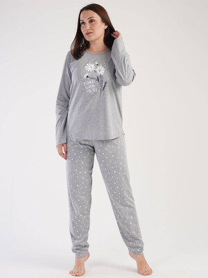 Купить Хлопковая пижама с длинным рукавом VIENETTA 3031080771 в Украина в Lingerie.ua - Одяг для дому та відпочинку, Фото 3