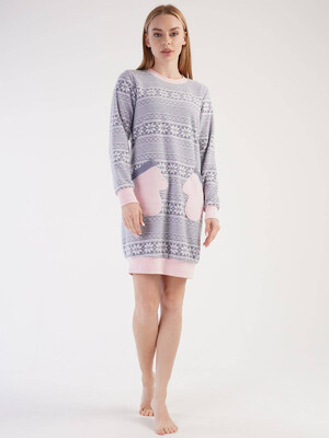 Купить Флісова туніка із зимовим принтом VIENETTA 3030293972 в Украина