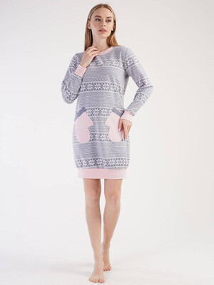 Купить Флисовая туника с зимним принтом VIENETTA 3030293972 в Украина в Lingerie.ua - Одяг для дому та відпочинку, Фото 2