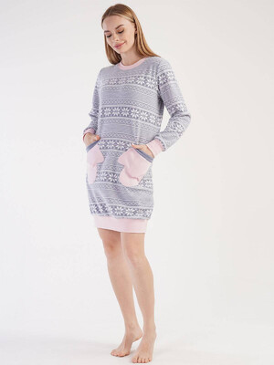 Купить Флисовая туника с зимним принтом VIENETTA 3030293972 в Украина в Lingerie.ua - Одяг для дому та відпочинку, Фото 4