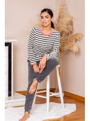 Купить Велюровый костюм в полоску MISSENDO U6757 в Украина в Lingerie.ua - Одяг для дому та відпочинку, Фото 2