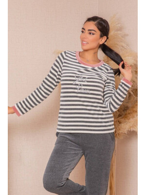 Купить Велюровый костюм в полоску MISSENDO U6757 в Украина в Lingerie.ua - Одяг для дому та відпочинку, Фото 3