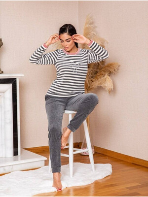 Купить Велюровый костюм в полоску MISSENDO U6757 в Украина в Lingerie.ua - Одяг для дому та відпочинку, Фото 4