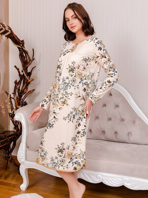 Купить Байковая ночная сорочка с длинным рукавом SABRINA U22063 в Украина в Lingerie.ua - Одяг для дому та відпочинку, Фото 3