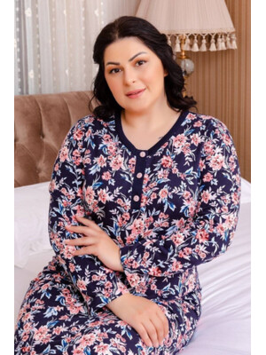 Купить Байковая ночная сорочка с длинным рукавом SABRINA U-11454 в Украина в Lingerie.ua - Одяг для дому та відпочинку, Фото 3