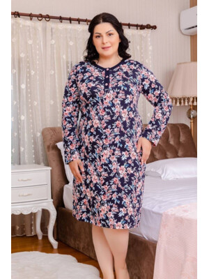 Купить Байковая ночная сорочка с длинным рукавом SABRINA U-11454 в Украина в Lingerie.ua - Одяг для дому та відпочинку, Фото 4