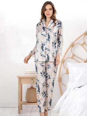 Купить Шелковая пижама с длинным рукавом VIENETTA 1612585290 в Украина в Lingerie.ua - Одяг для дому та відпочинку, Видео