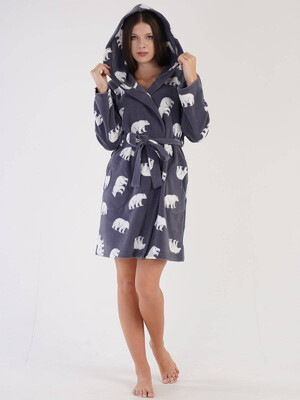 Флісовий домашній халат із капюшоном VIENETTA 3041800088